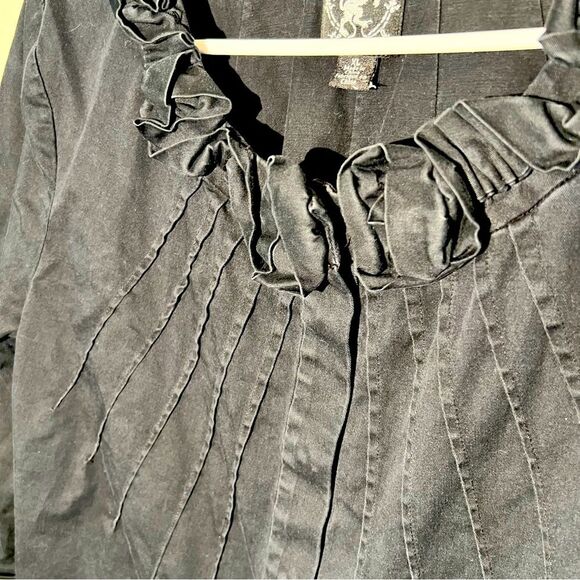 think tank button blazer jacket 🖤 ruffle neck 🖤 XL - Picture 4 of 8